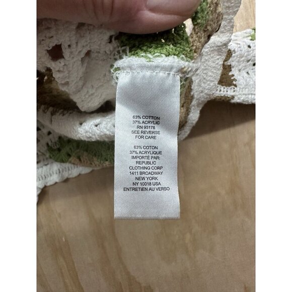 Truth by Republic Sweater Western Festival Large Crochet Knit Pullover Boho Crop - Picture 2 of 6